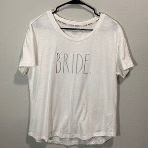 5 for $25 Rae Dunn bride t shirt white with silver letters